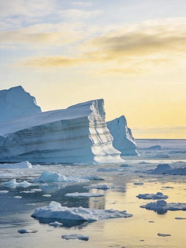 极地冰山晨曦图片