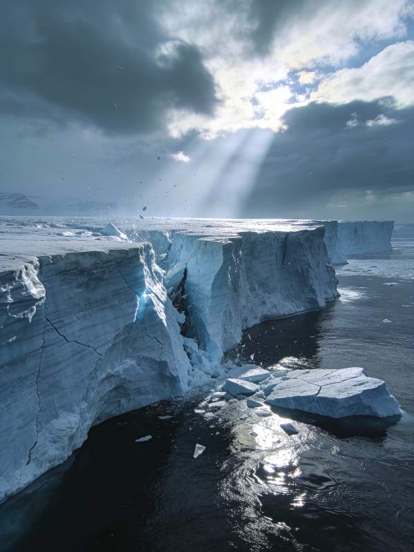 冰川裂隙 光影交错图片