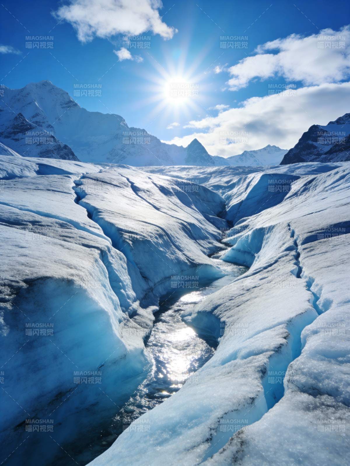 冰川峡谷日光图片