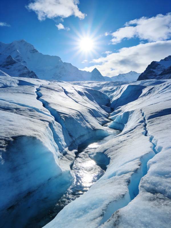 冰川峡谷日光图片