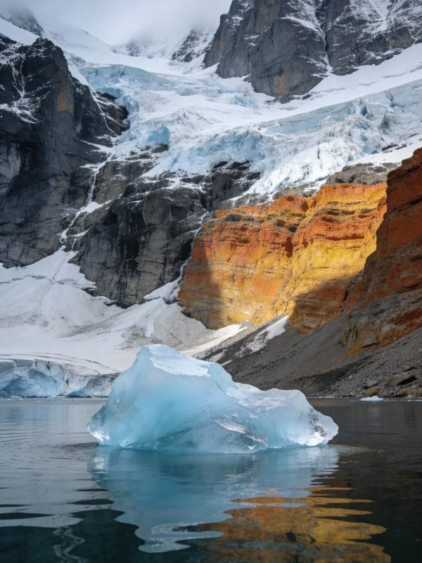 冰川湖畔的奇景图片