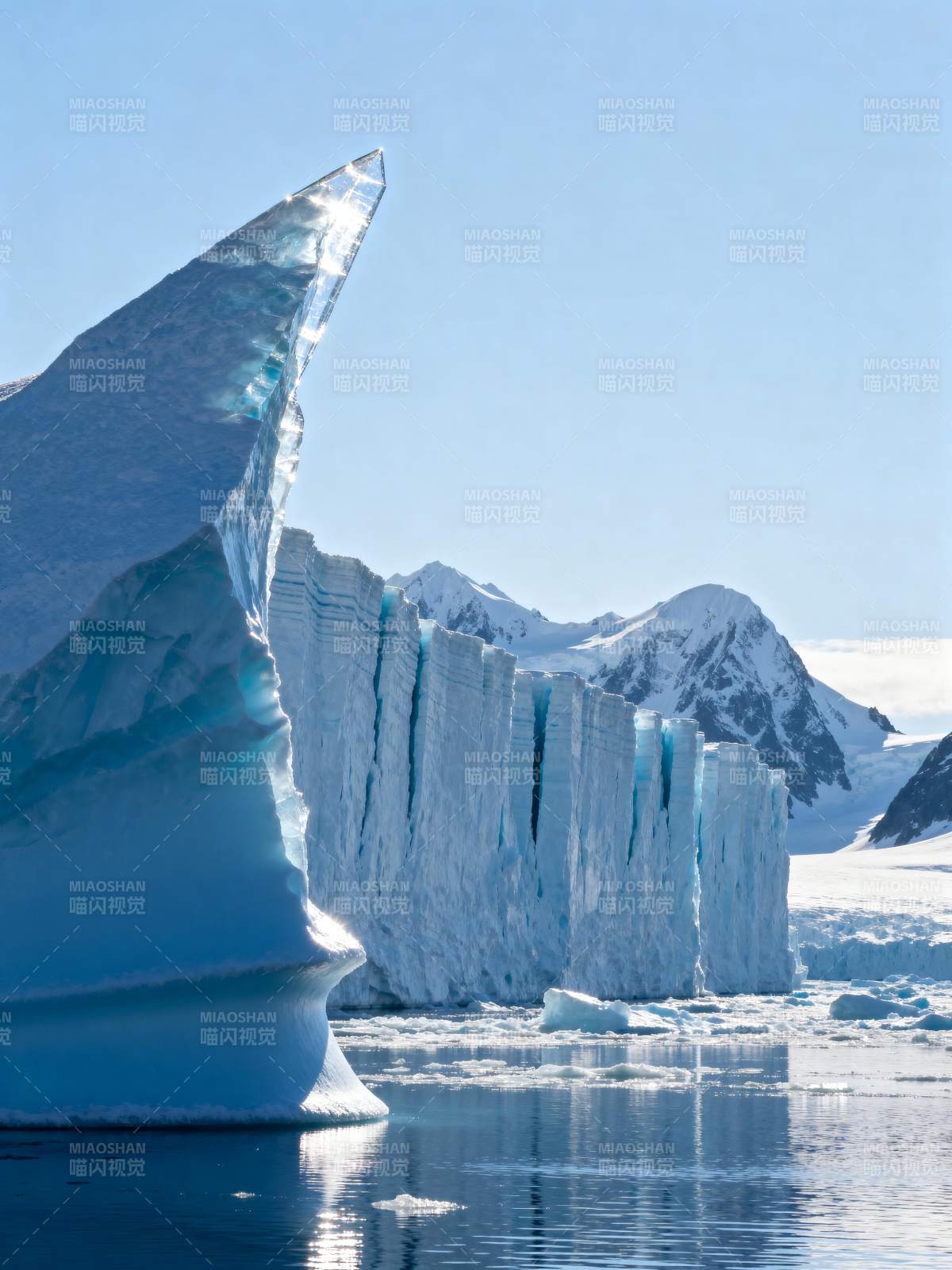 冰山映雪峰图片