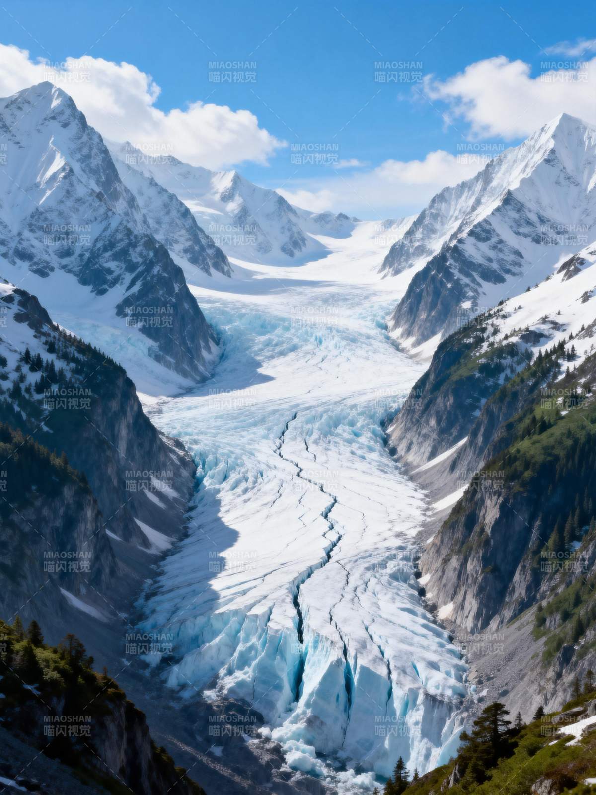 冰川峡谷壮丽景色图片