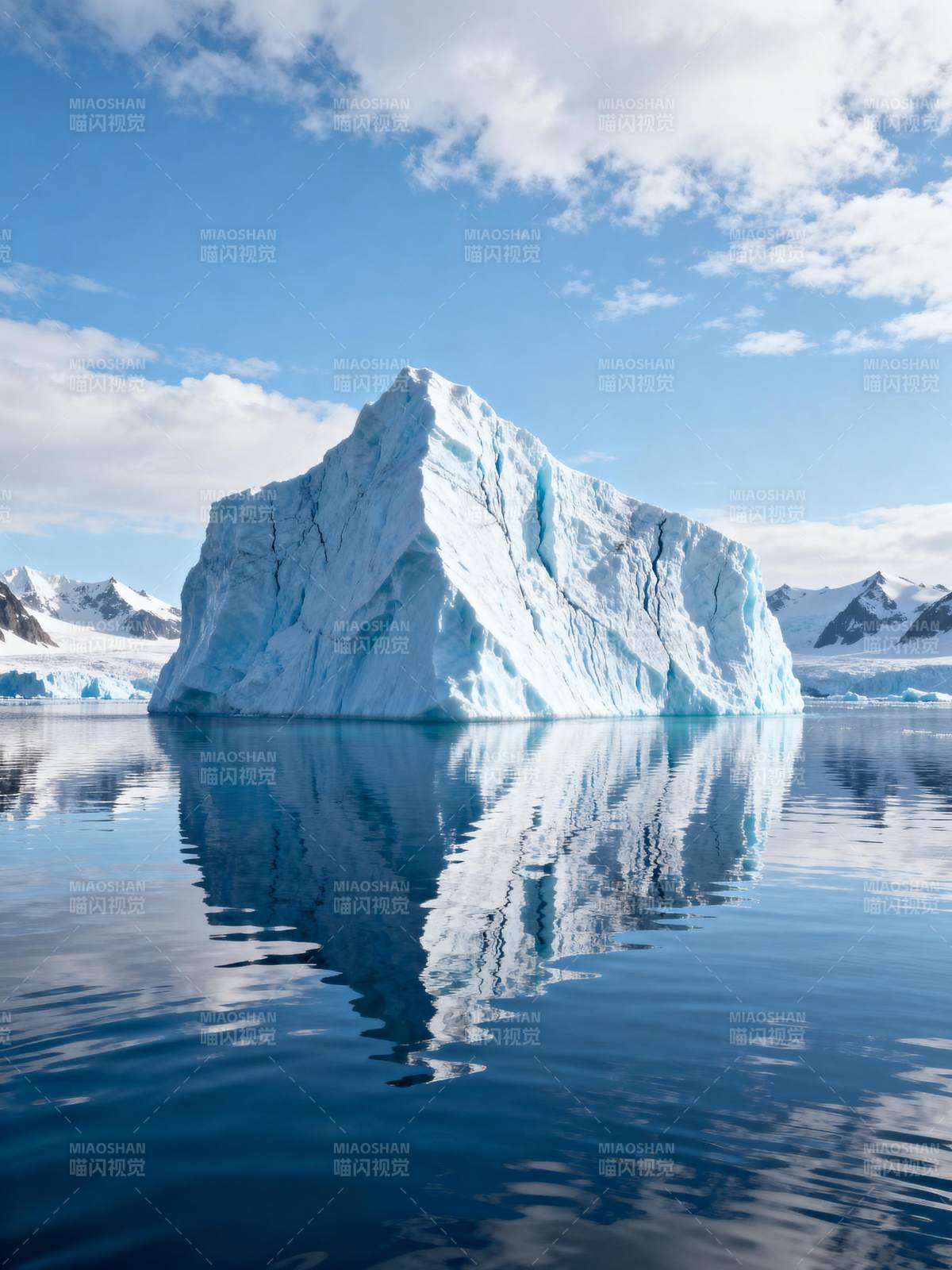 冰山倒影图片