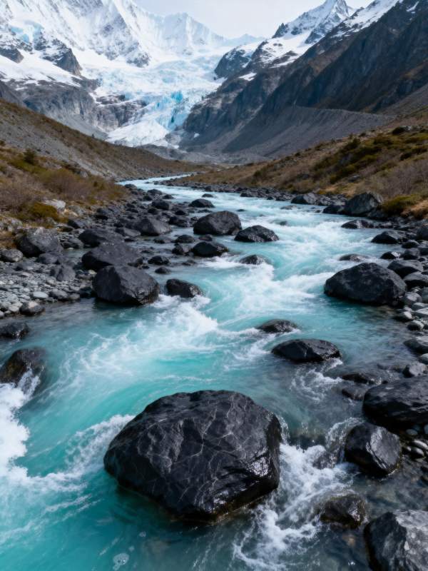 冰川溪流峡谷图片