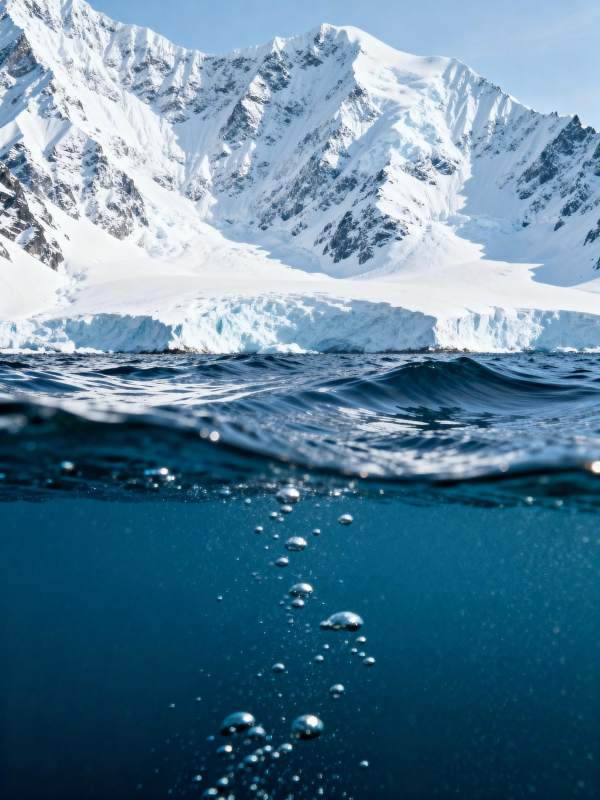 冰川下的气泡图片