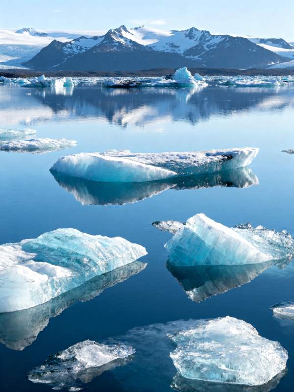 冰川倒影静谧湖图片