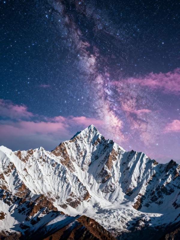 星河映雪峰图片