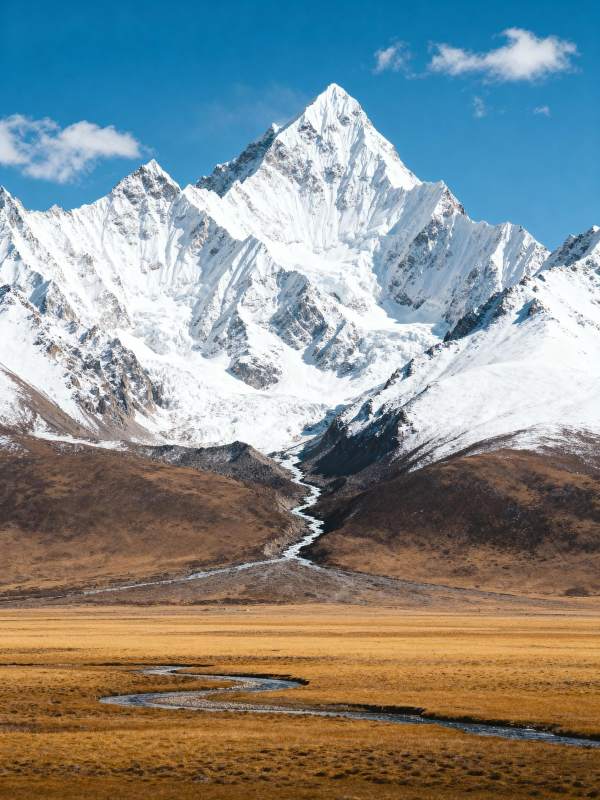 雪山草原风光图片