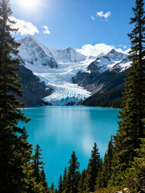 冰川湖畔风光图片