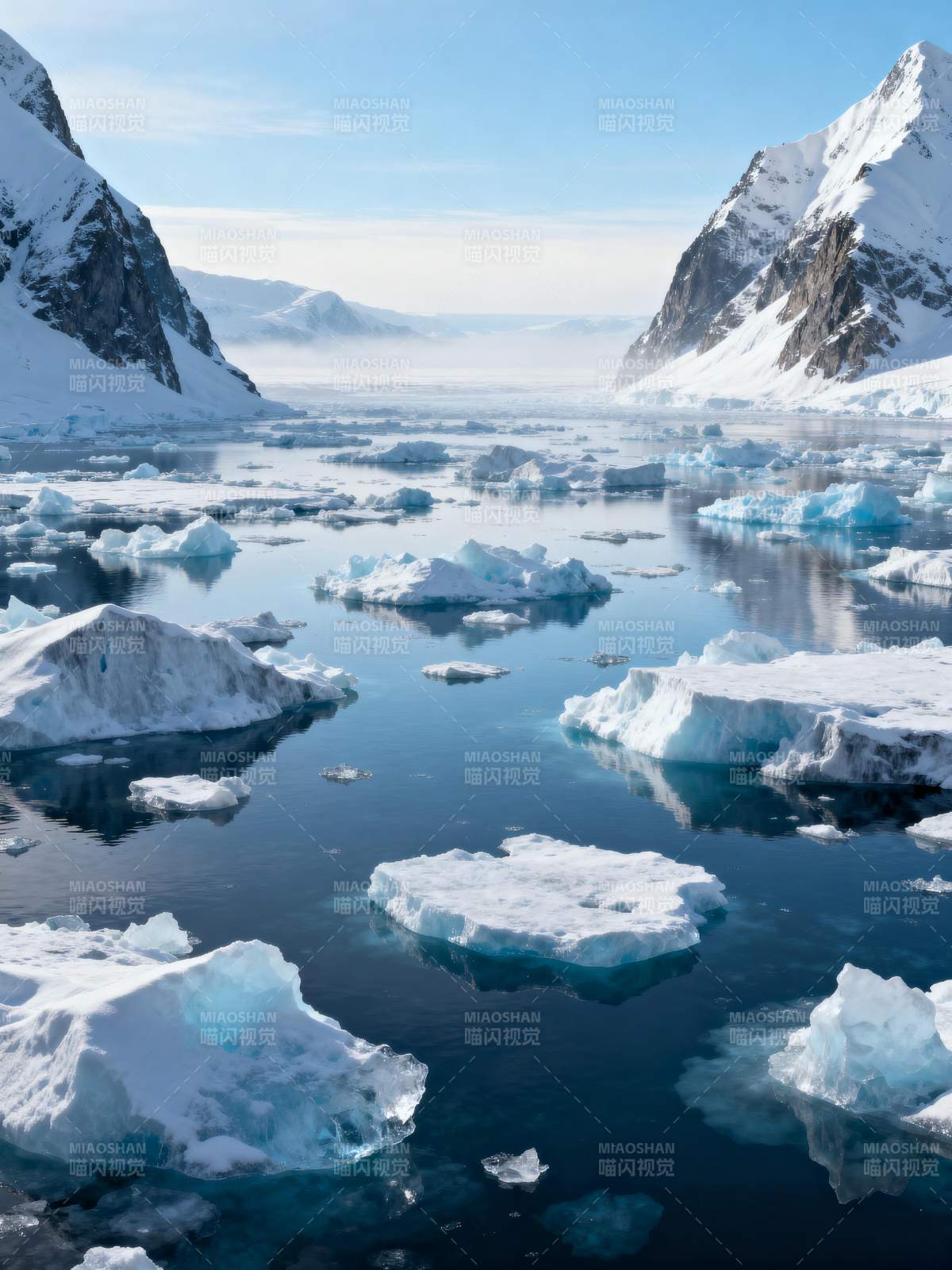 冰川湖景图片