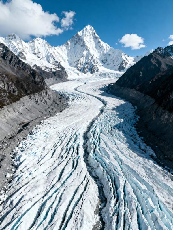 冰川峡谷雪峰图片