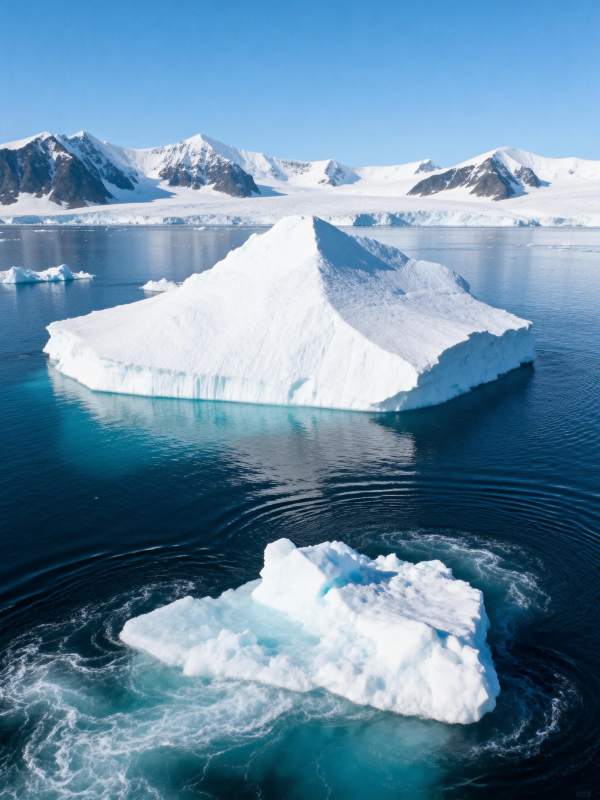 冰山浮海 雪山远眺图片