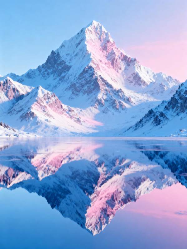 雪山倒影 梦幻湖光图片