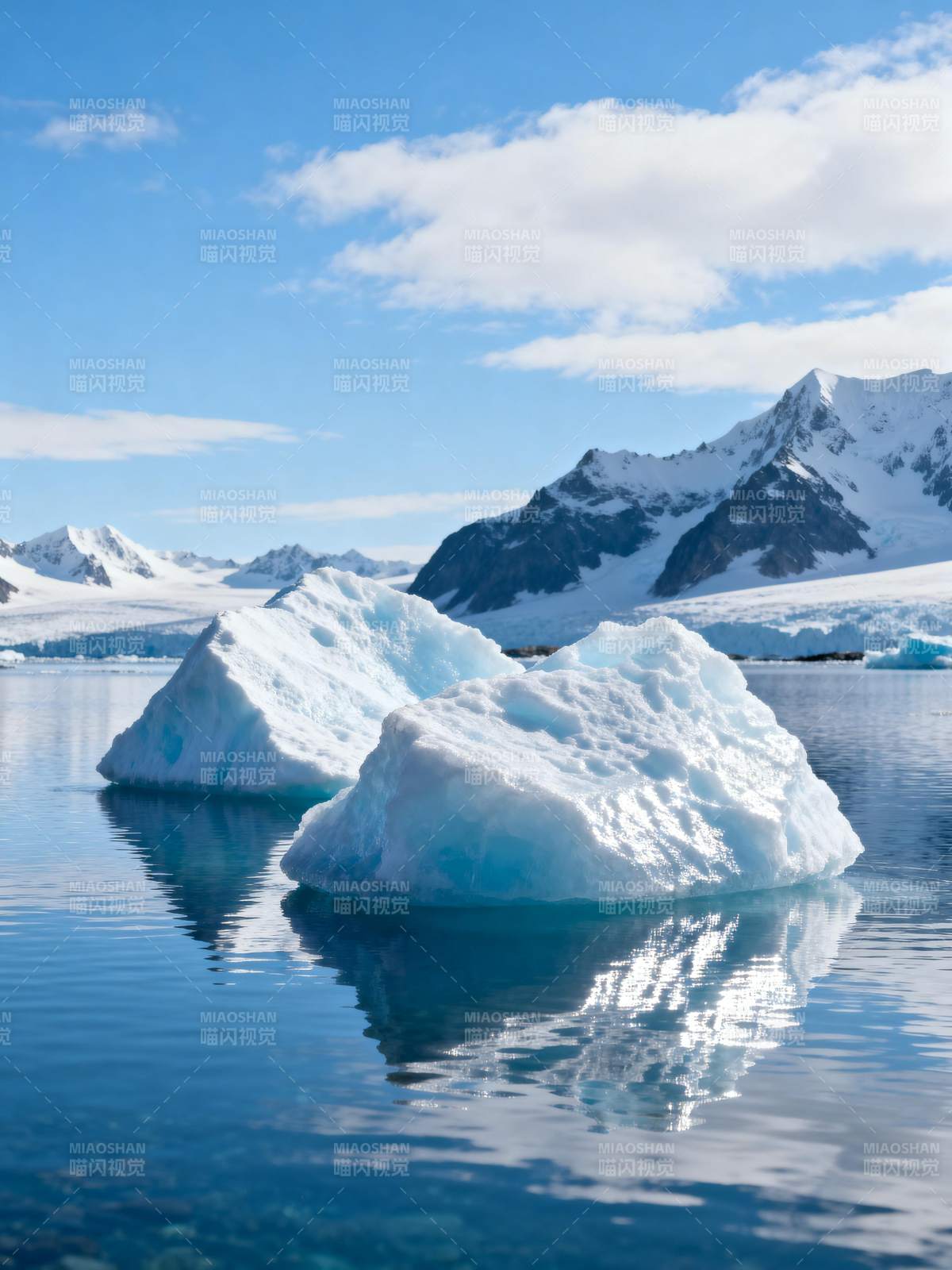 冰山映雪峰图片