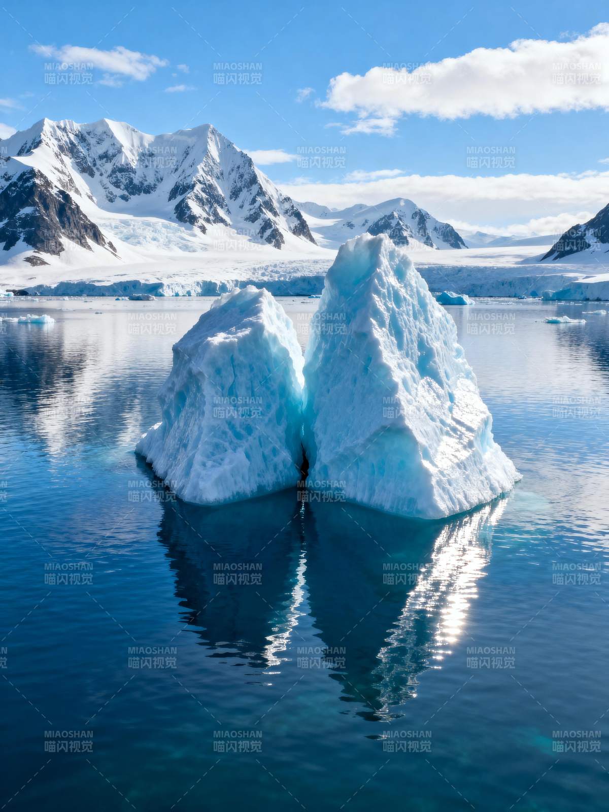 冰山倒影 雪山如画图片