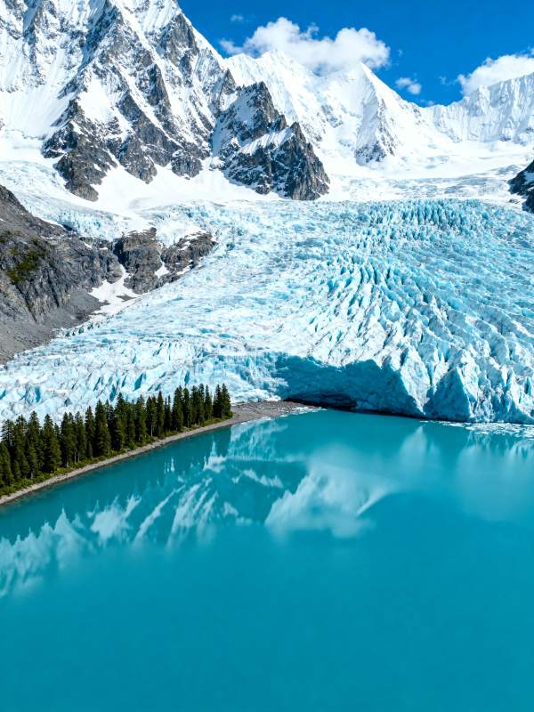 冰川湖畔风光图片