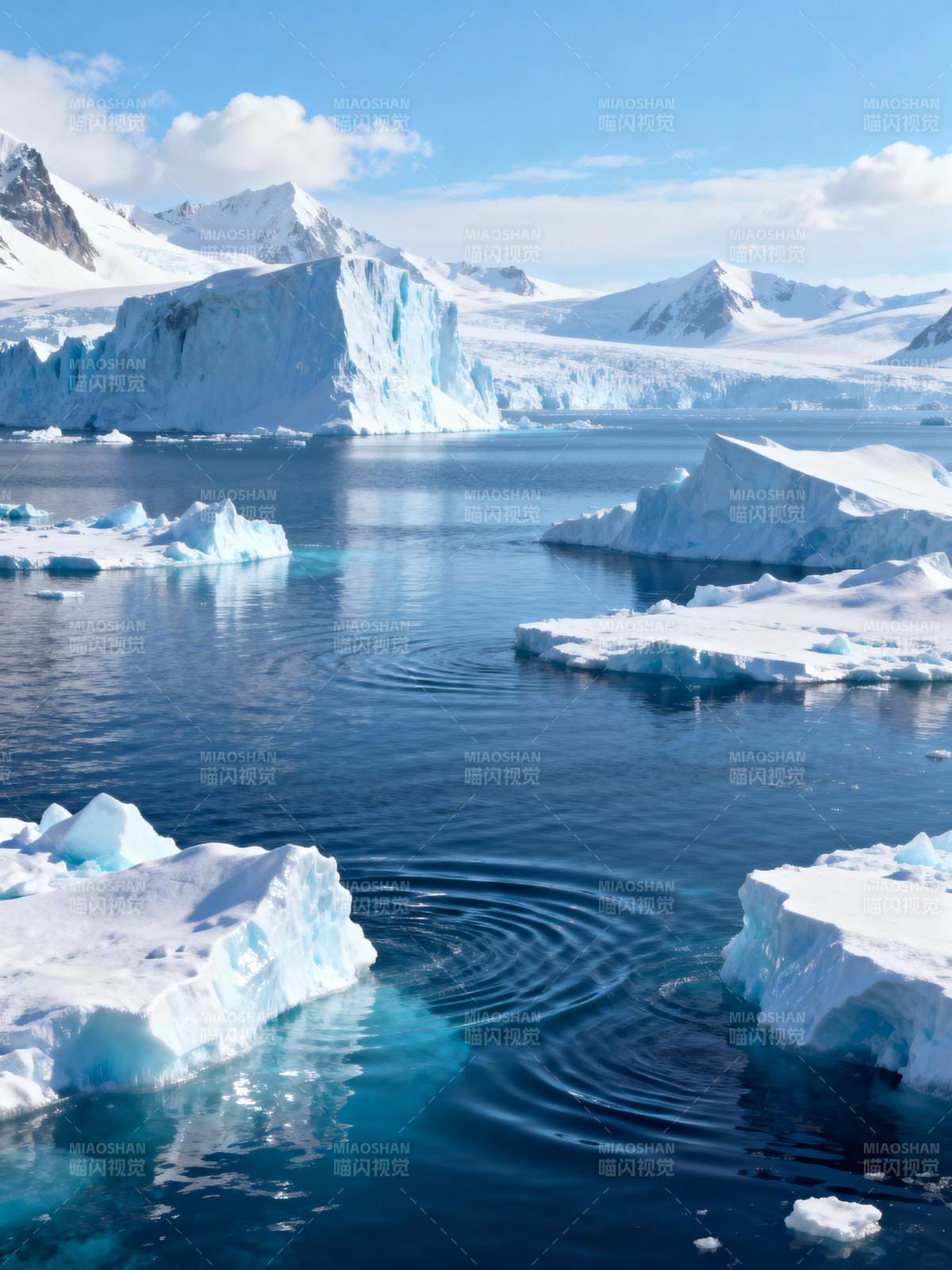 冰川湖景图片