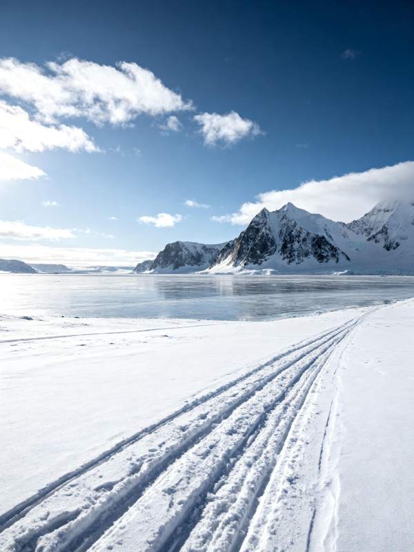 雪原上的足迹图片