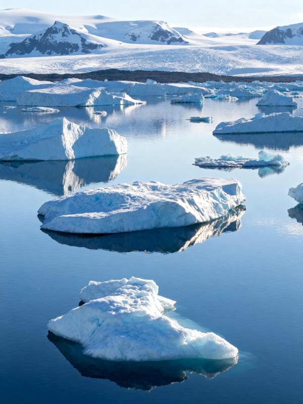 冰川倒影静谧湖图片