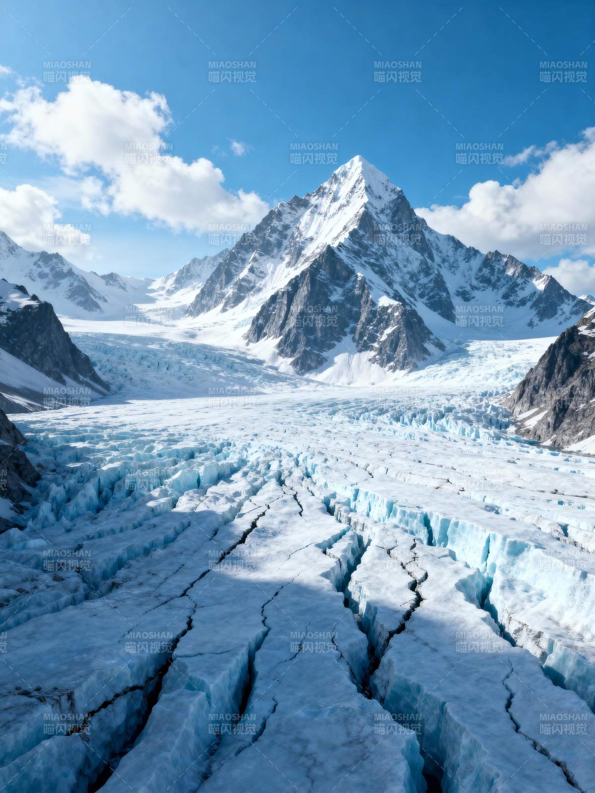 冰川裂谷 雪山巍峨图片