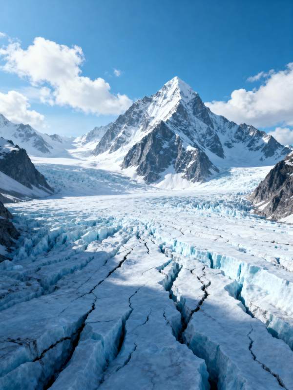 冰川裂谷 雪山巍峨图片