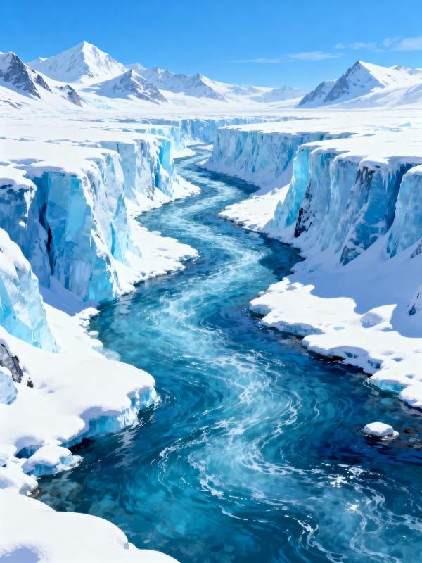 冰川蓝河图片