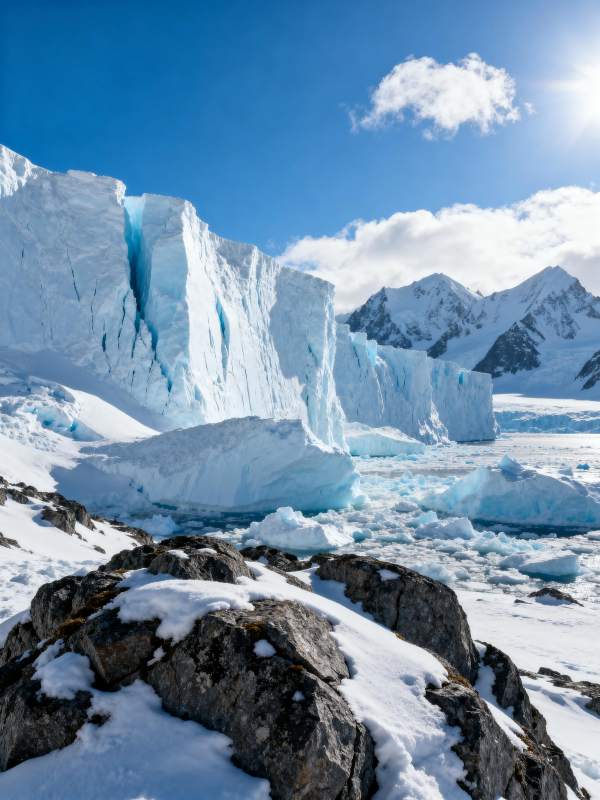冰川雪峰壮丽景色图片