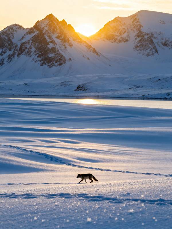 雪原狐影图片