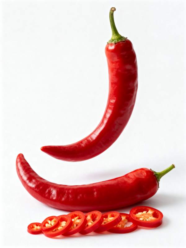 红辣椒与切片图片