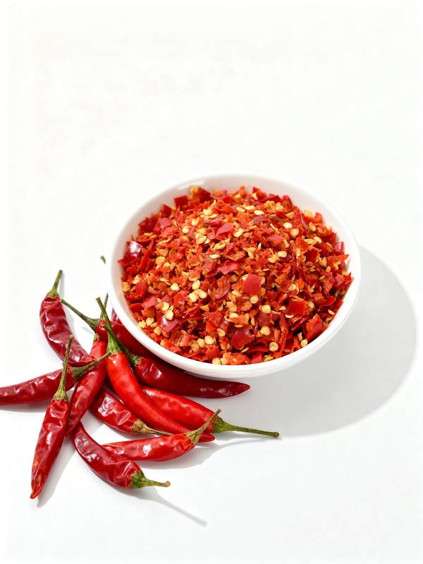 红辣椒与辣椒碎图片