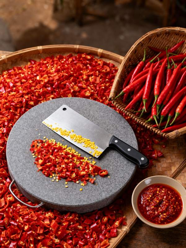 辣椒切碎制作中图片