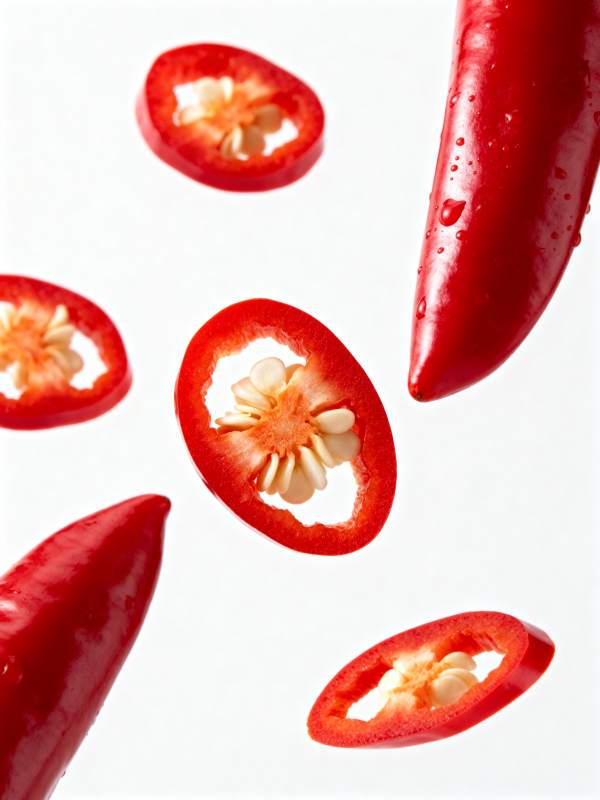 红椒切片飞舞图片