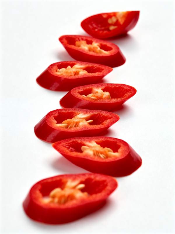 红椒切片排列图片