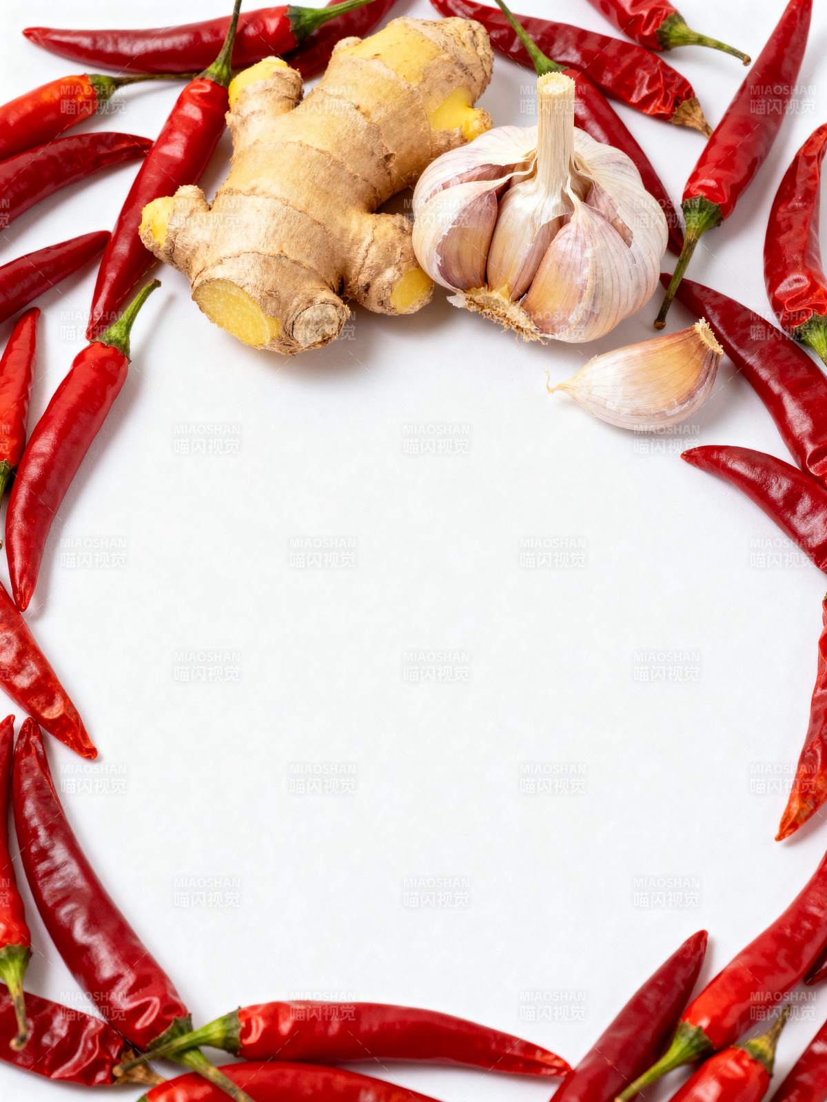 辣椒姜蒜围边图片