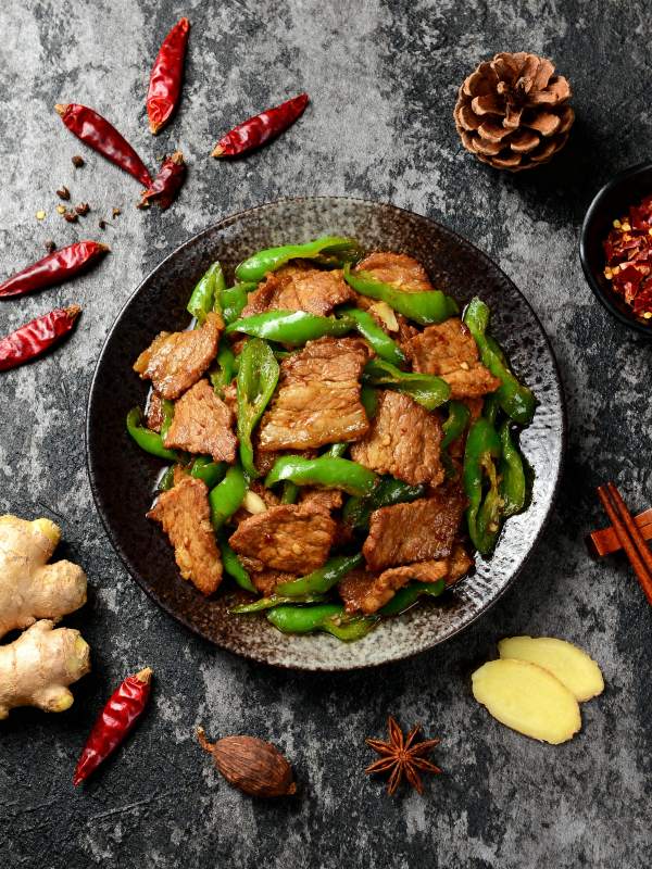 青椒炒肉片图片