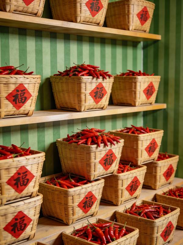 红椒满篮福字香图片