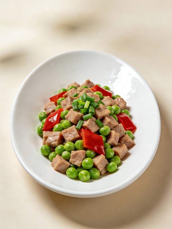 豌豆肉丁配红椒图片