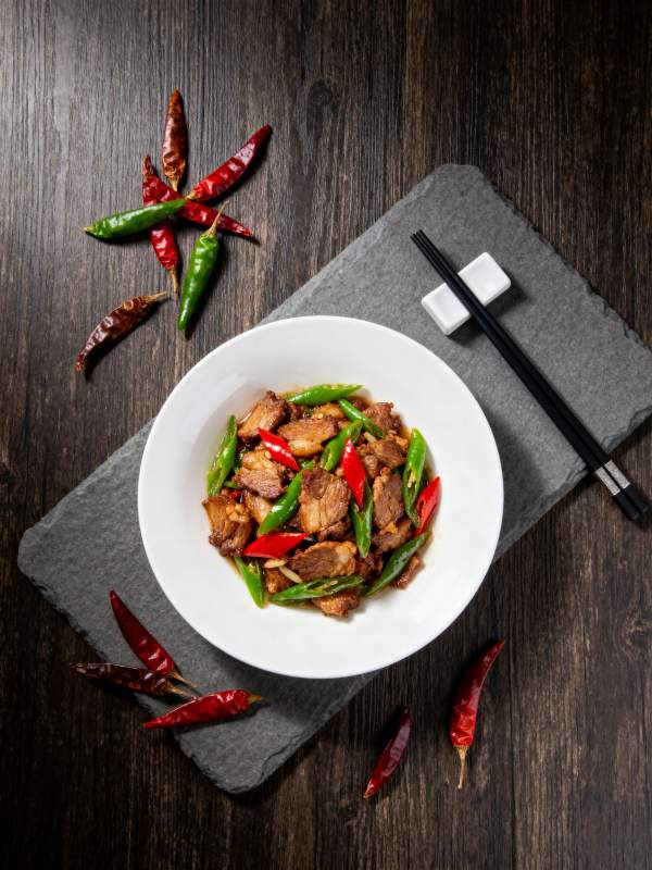 辣味炒肉片图片