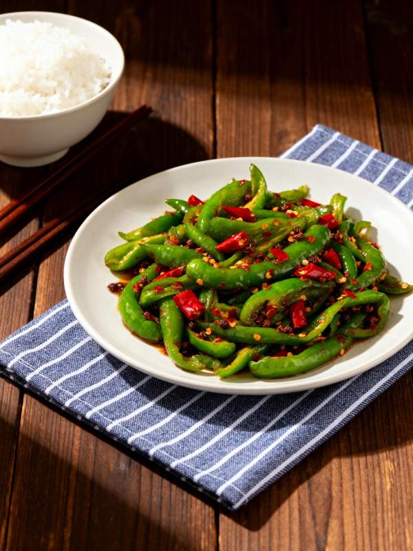 辣炒青椒配米饭图片