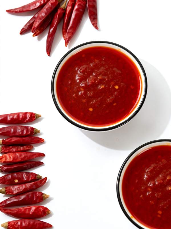 红椒酱与干辣椒图片