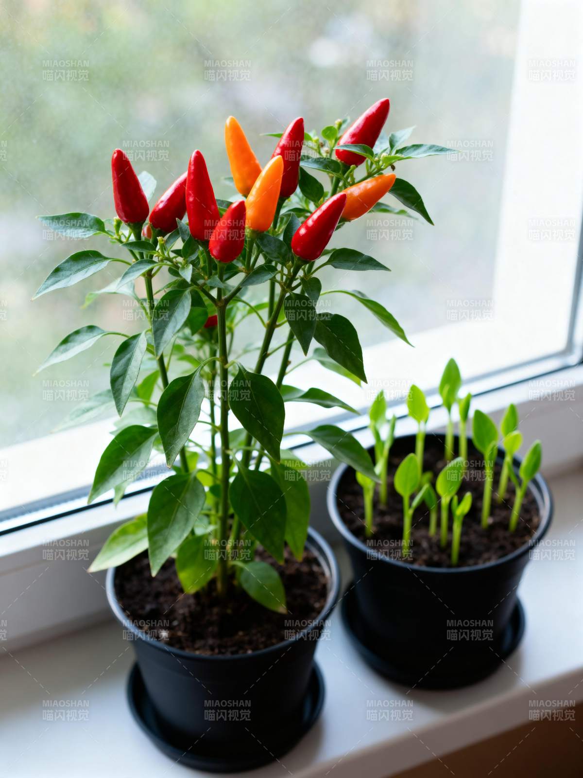 窗台辣椒盆栽图片