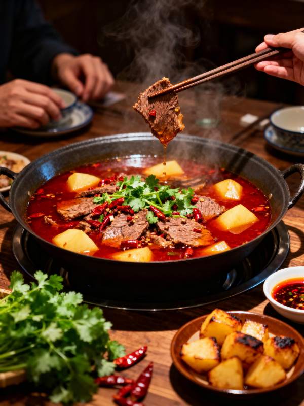 热辣牛肉火锅图片