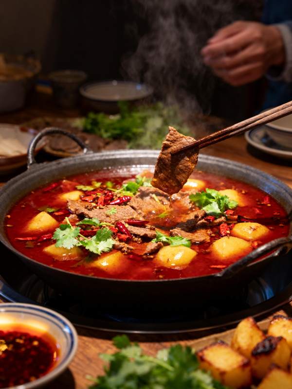 热辣牛肉火锅图片