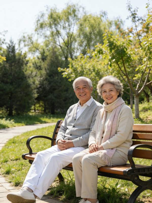 公园里的幸福晚年图片