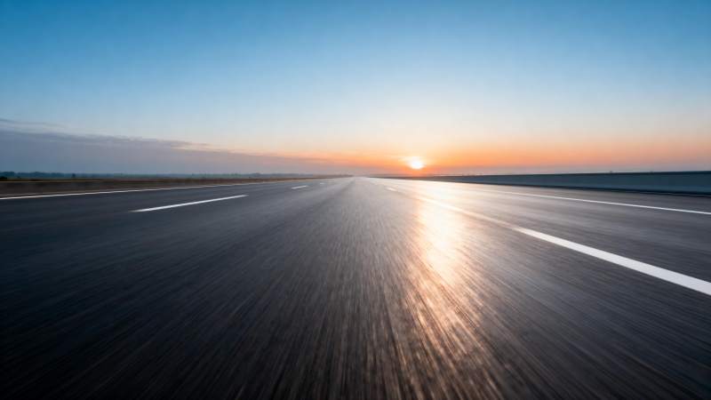 公路日出美景图片