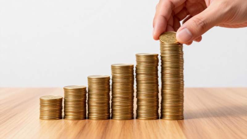 金币堆叠成长图图片