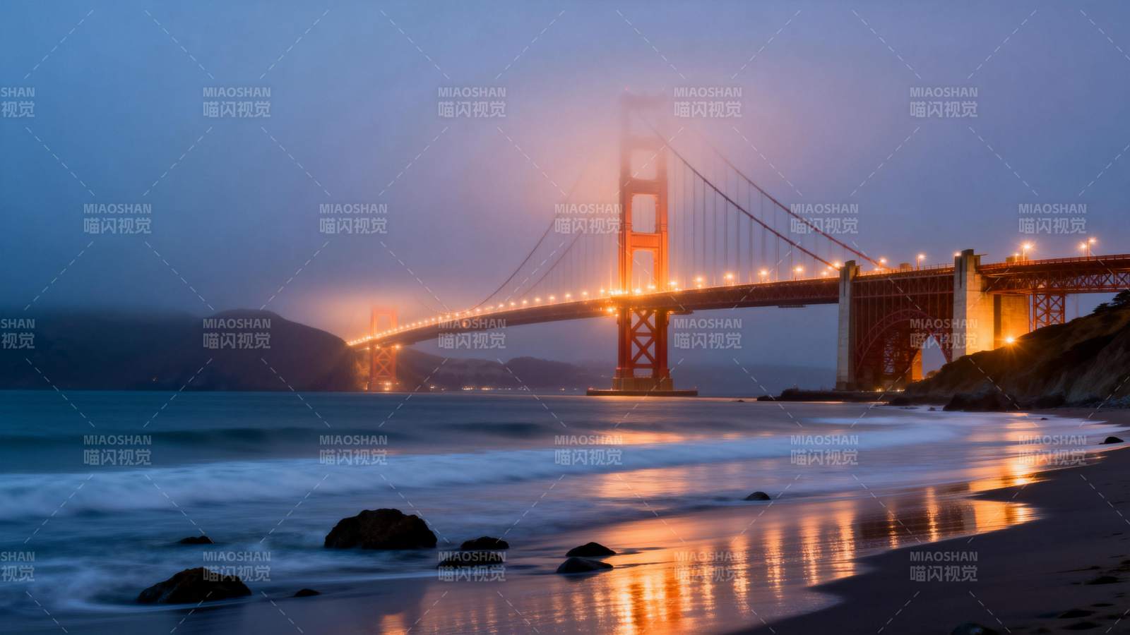 金门大桥夜景图片