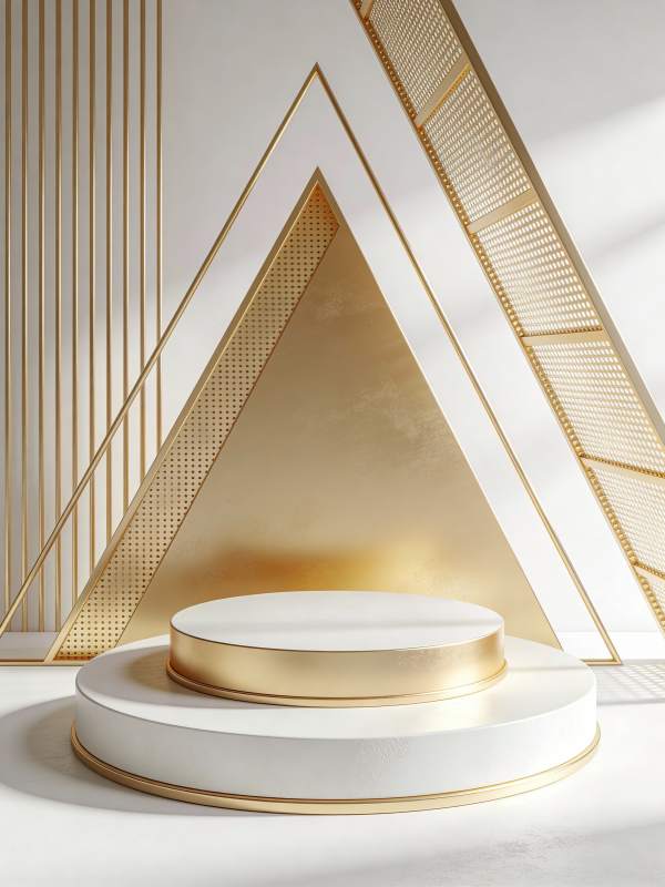 金色几何舞台图片