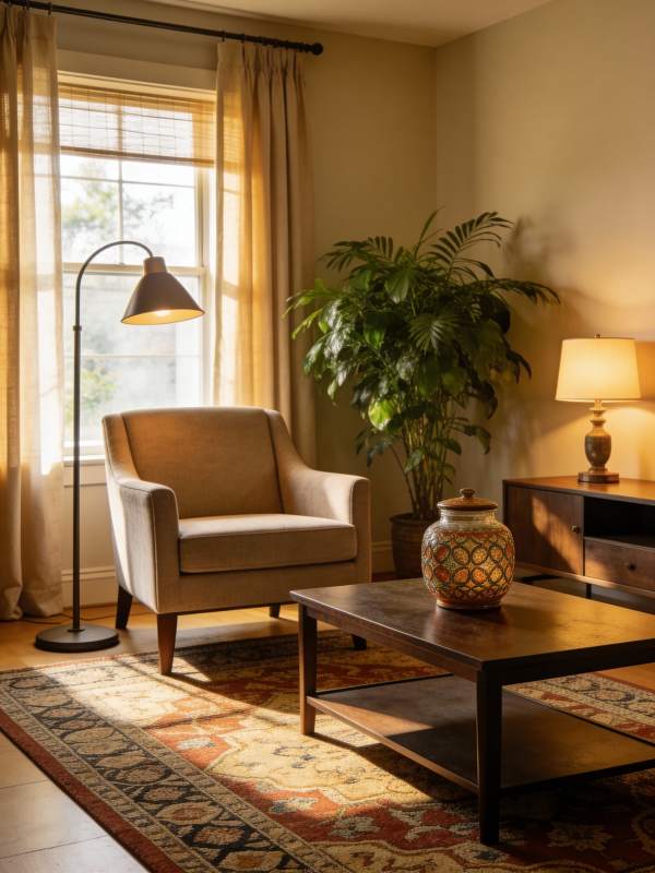 温馨客厅一角图片